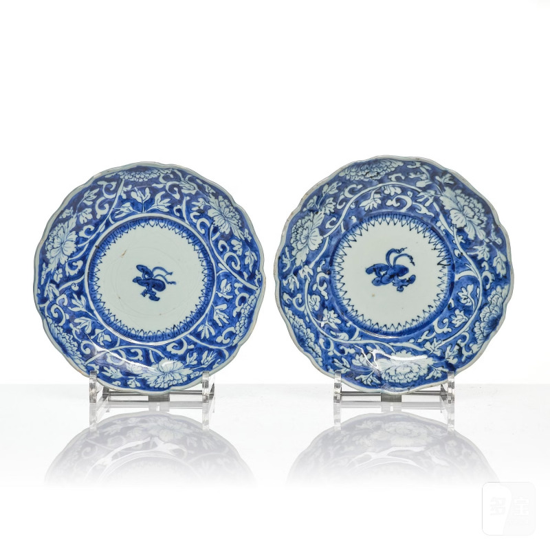 A set of 10 blue and white dishes, - 图10